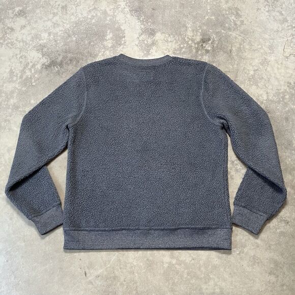 Lucky Brand Sweatshirt Womens Large Gray Shearless Fleece Faux Fur Cozy Pullover - Picture 4 of 8